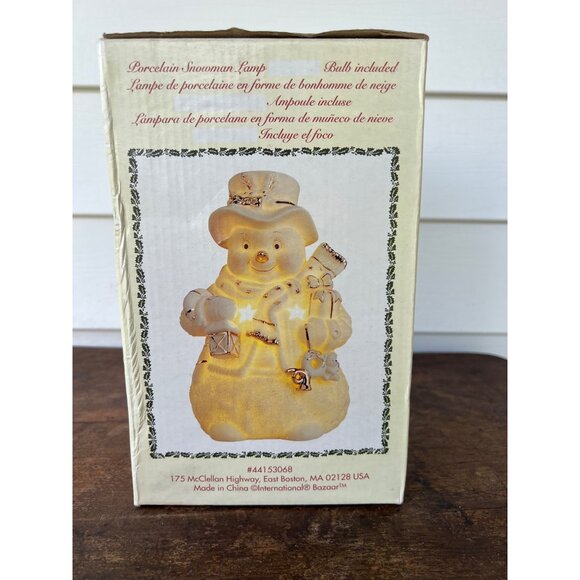 Vintage Porcelain Snowman Lamp With Bulb Included E3 - Picture 2 of 5